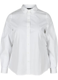 Økologisk bomullsskjorte med krave og knapper, White