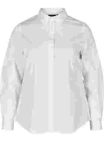 Økologisk bomullsskjorte med krave og knapper