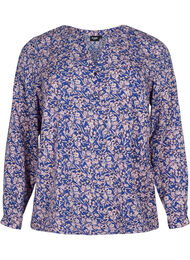 FLASH - bluse med lange ermer og trykk, Strong Blue Flower