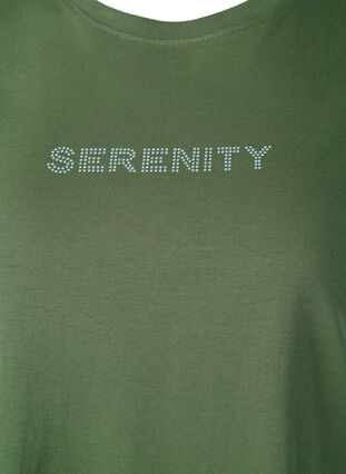 T-skjorte i økologisk bomull med tekst, Thyme SERENITY, Packshot image number 2