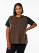 Strikket vest med ribbestrikkede kanter, Gr&oslash;nn, Model image number 0