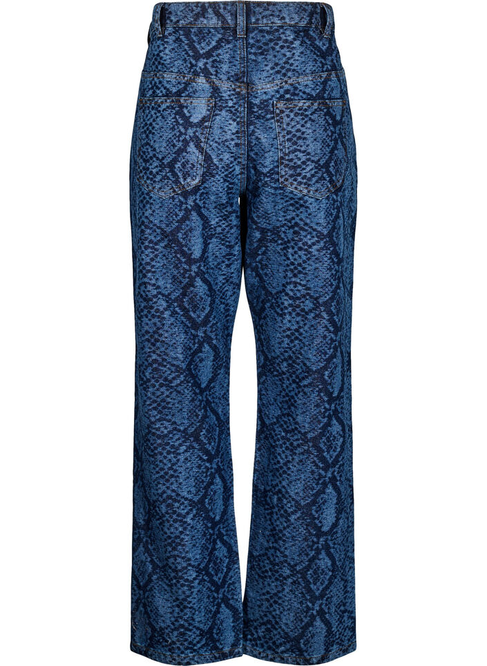 Emily jeans med dyretrykk, Blå, Packshot