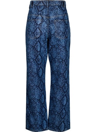 Zizzi Emily jeans med dyretrykk, Denim Snake AOP, Packshot image number 1