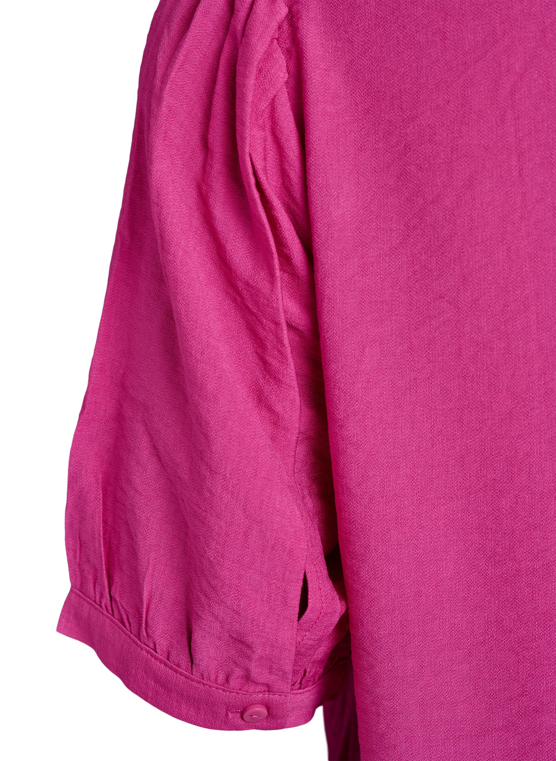 Zizzi Viskose bluse med 1/2 ermer, Rosa, Packshot image number 3