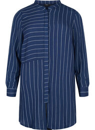 Lang stripete skjorte i viskosemiks, Blue/White