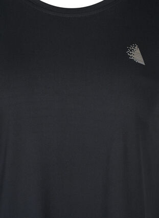 Zizzi Ensfarget t-skjorte til trening, Svart, Packshot image number 2