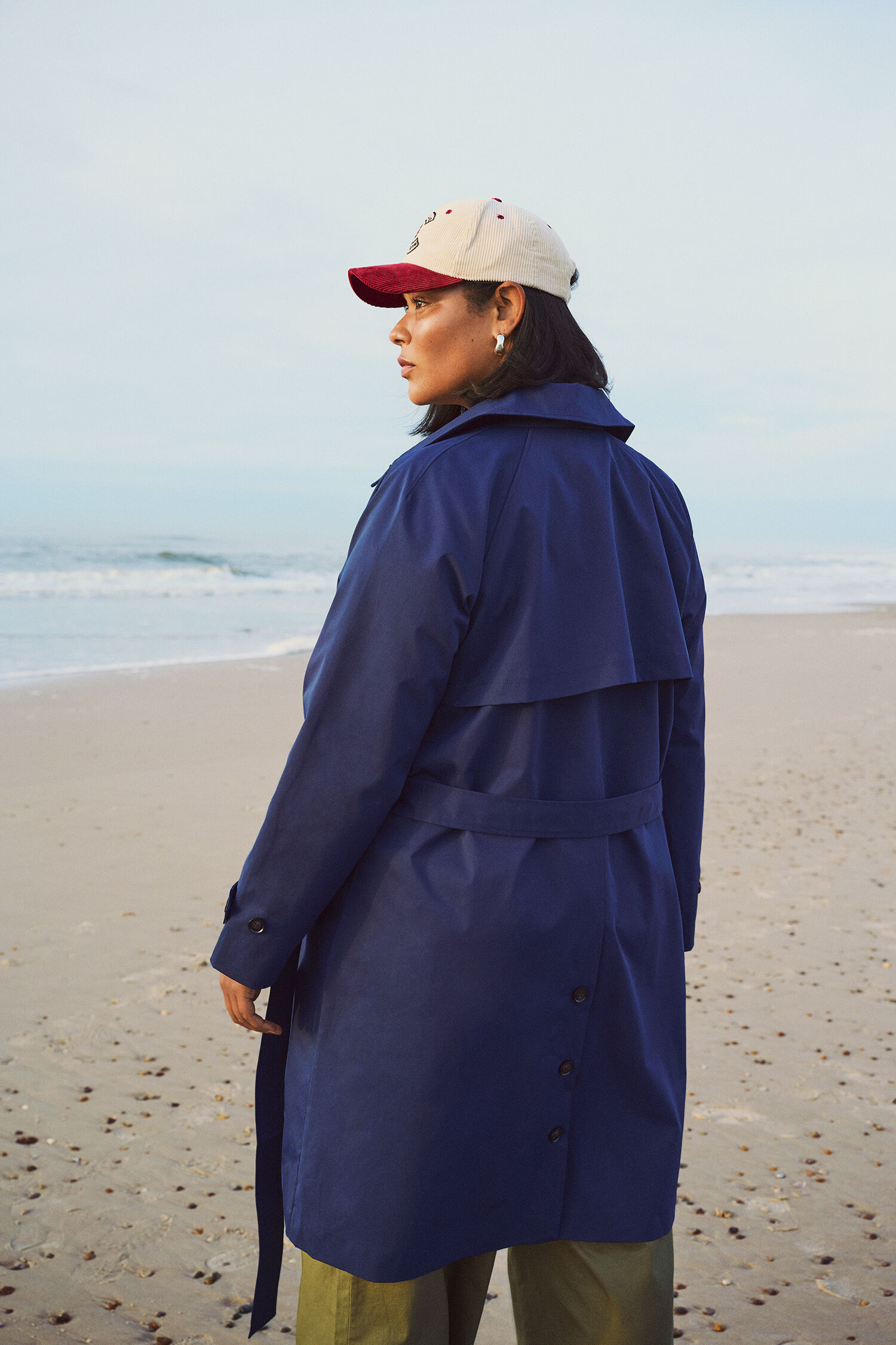 Zizzi Bl&aring; trenchcoat, , Model