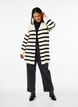 Langstrikket stripet cardigan, Birch w/Black, Model image number 2