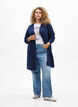 Ribbestrikket cardigan med lommer, Bl&aring;, Model image number 1