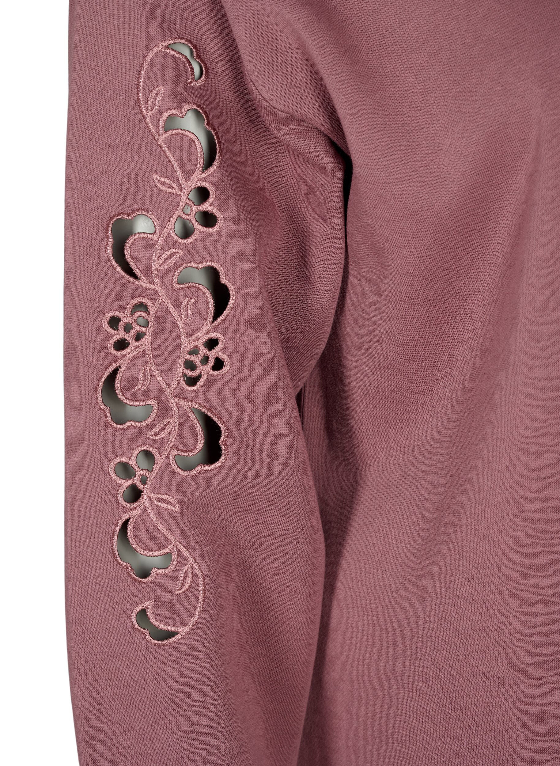 Zizzi Joggekjole med broderte detaljer, Rose Brown, Packshot image number 3