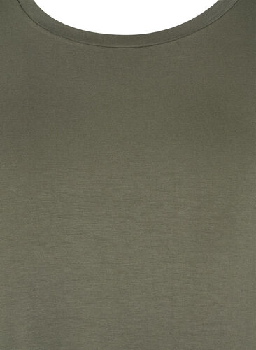 Kortermet viskosetunika med snøredetaljer, Dusty Olive, Packshot image number 2