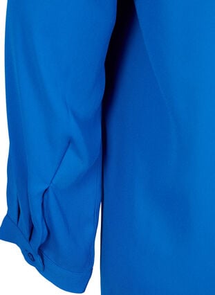 Ensfarget skjorte med V-hals, Princess Blue, Packshot image number 3