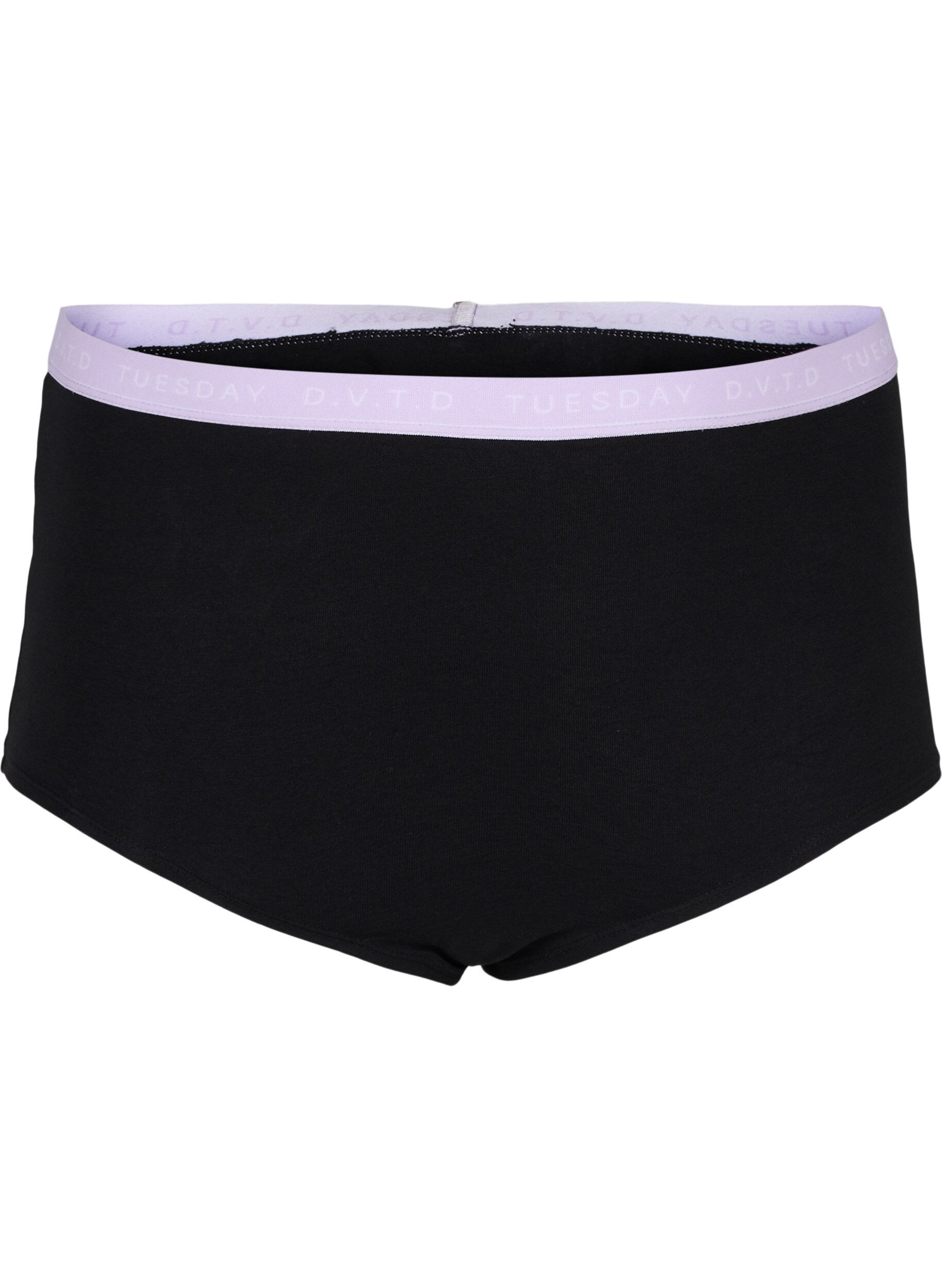 Zizzi Hipstertruse i bomull med ukedager, 7 stk.a, Multi Pastel Pack, Packshot image number 3