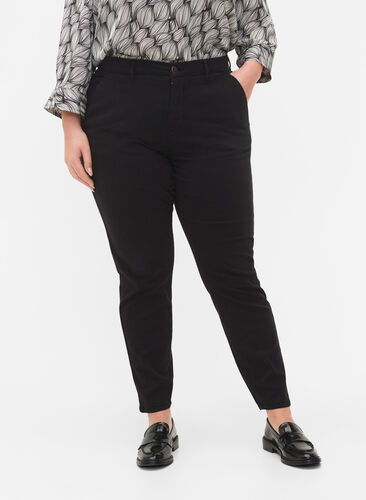 Chinos i bomull, Black, Model image number 2