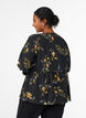 Langermet bluse med blomstertrykk, Svart, Model image number 2