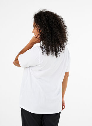 Zizzi FLASH - T-skjorte med motiv, Hvit, Model image number 2
