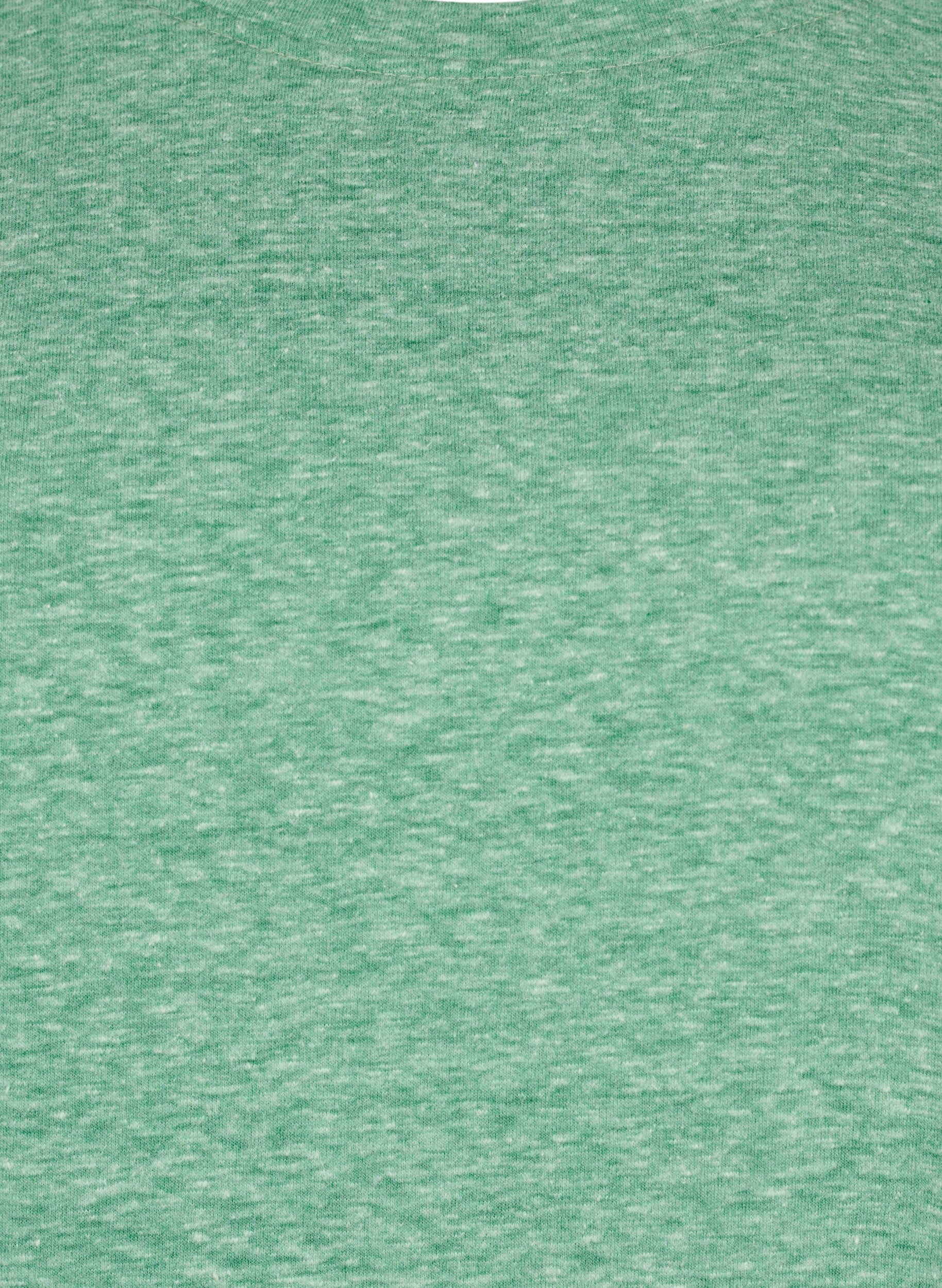 Zizzi Melert T-skjorte med korte ermer, Gr&oslash;nn, Packshot image number 2