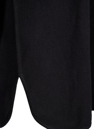 Strikket bluse med Raglan-ermer, Black, Packshot image number 3