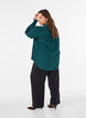 Bluse med rysjekrage og rynking, Gr&oslash;nn, Model image number 2