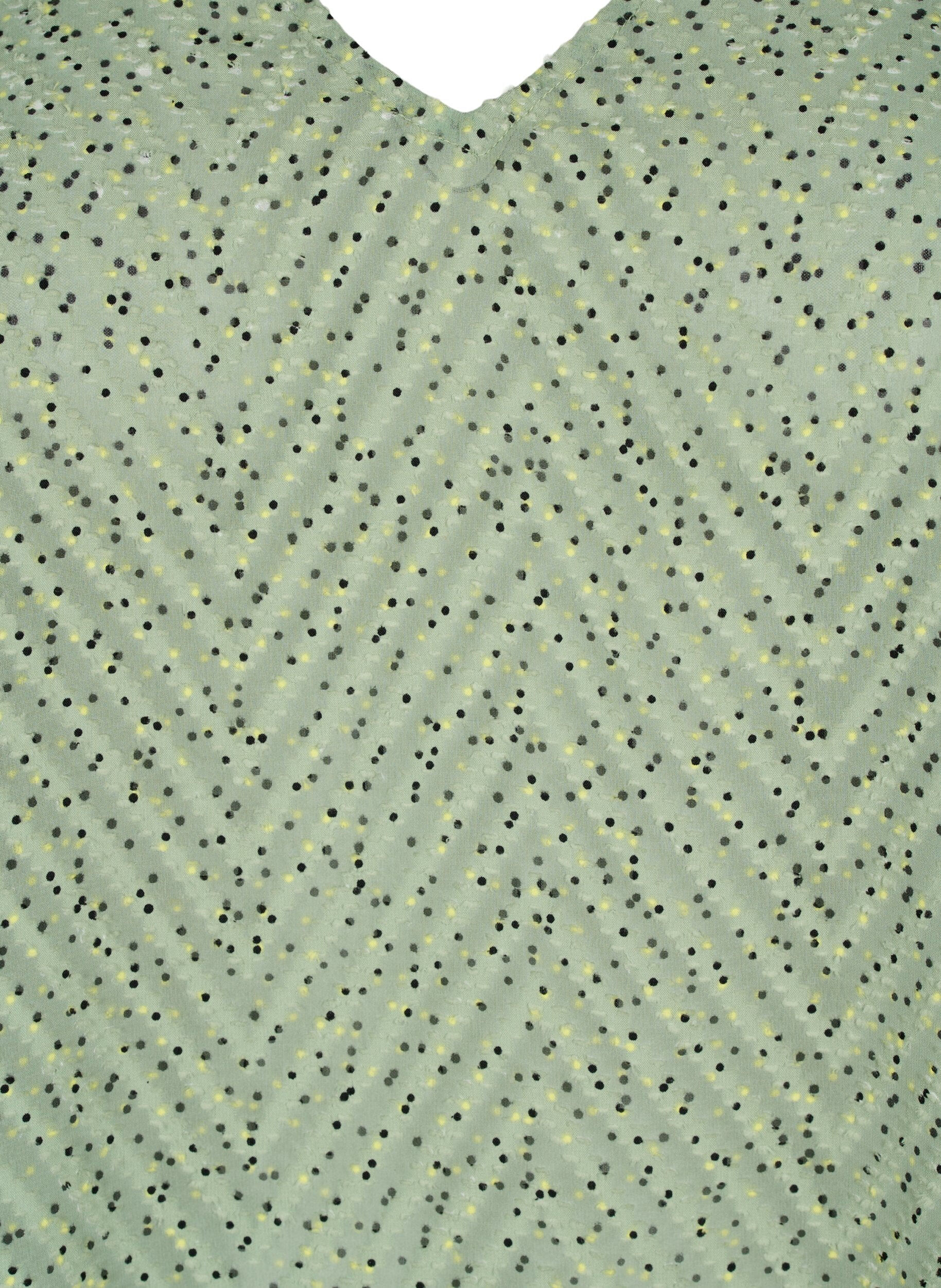 Zizzi Prikkete bluse med 1/2 ermer, Seagrass Dot, Packshot image number 2