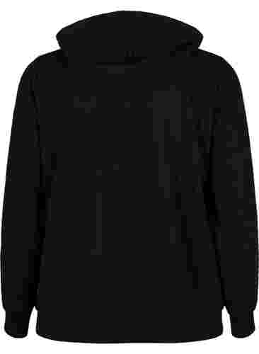 Strukturert treningscardigan med glidelås, Black, Packshot image number 1