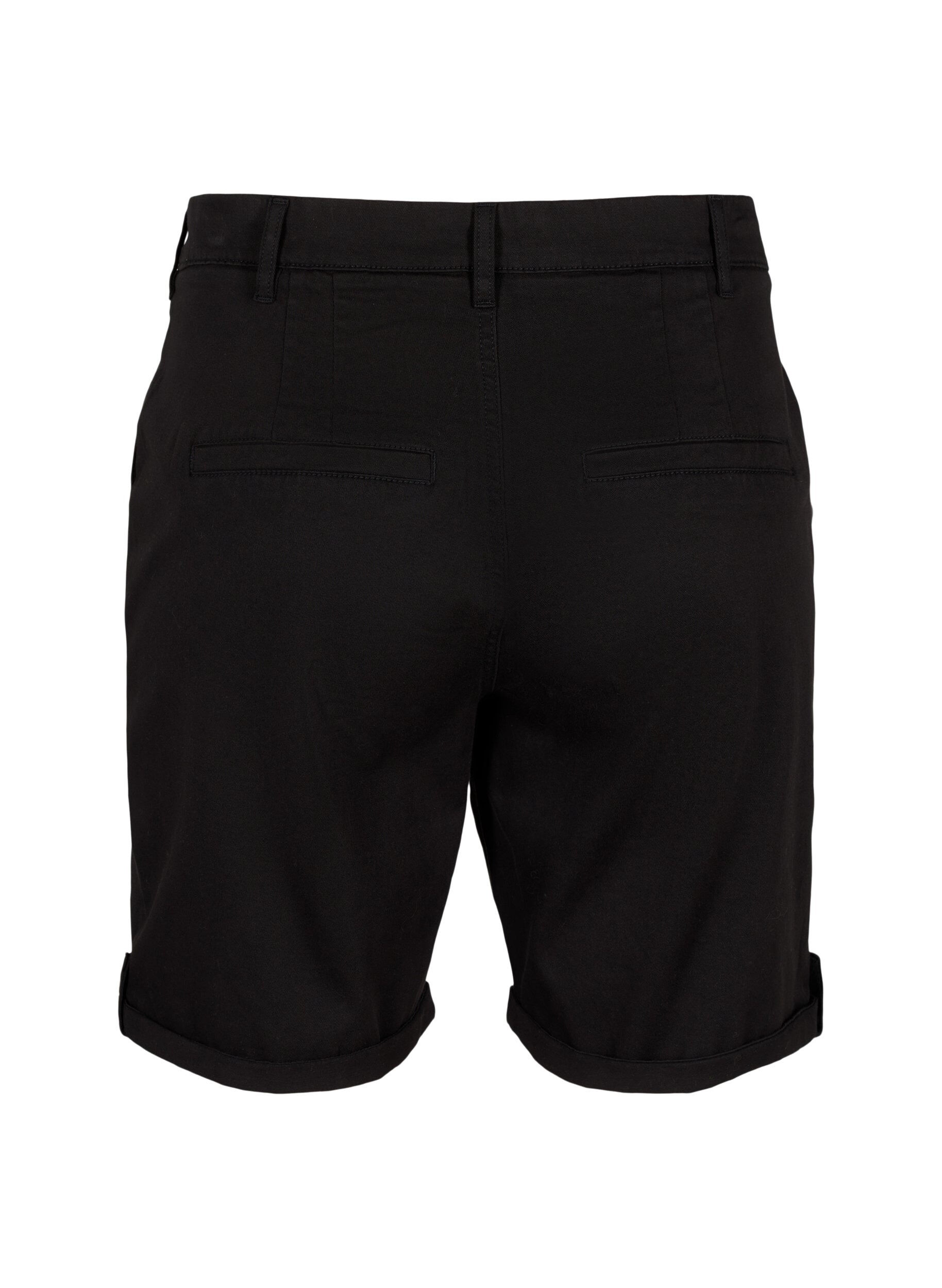 Zizzi Chinoshorts med lommer, Black, Packshot image number 1