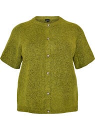 Strikket cardigan med korte ermer, Gr&oslash;nn