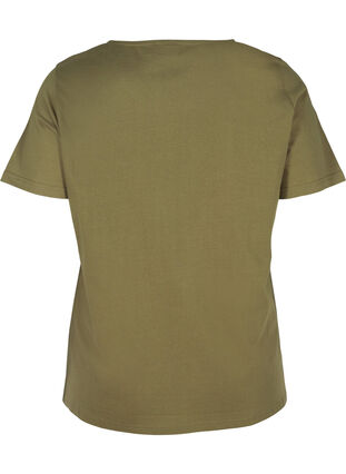 T-skjorte i bomull med trykk foran, Ivy Green, Packshot image number 1
