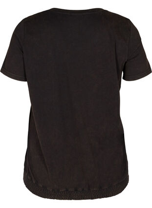 T-skjorte med smock i økologisk bomull, Black, Packshot image number 1