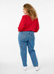 Mille mom-fit jeans med broderi, Blå, Model image number 1