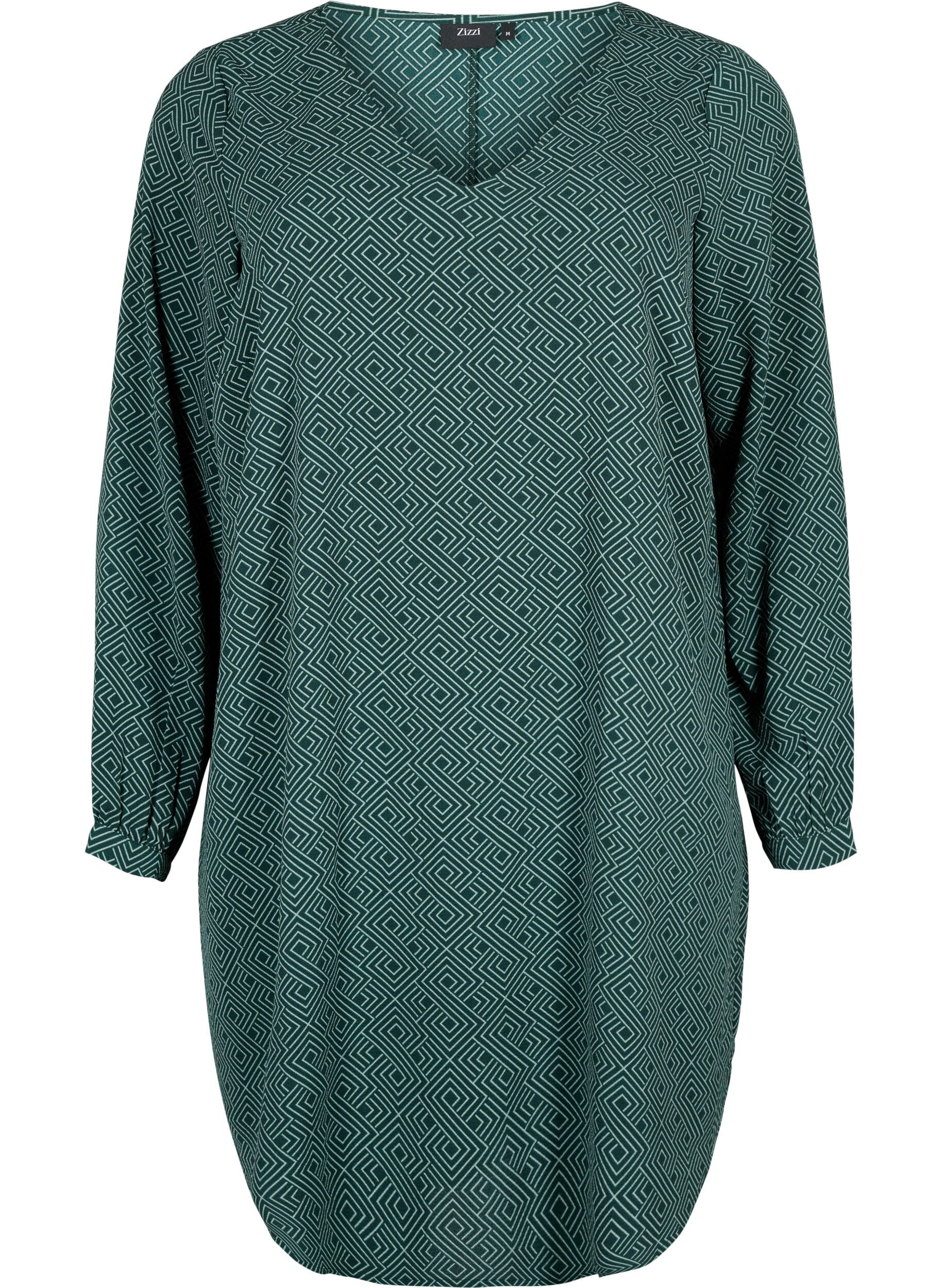 ZizziKjole med V-hals og trykk, Scarab Graphic AOP, Packshot image number 0