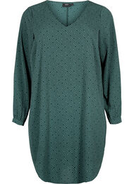 Kjole med V-hals og trykk, Scarab Graphic AOP