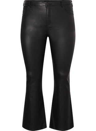 Coated Ellen jeans med bootcut, Black, Packshot image number 0