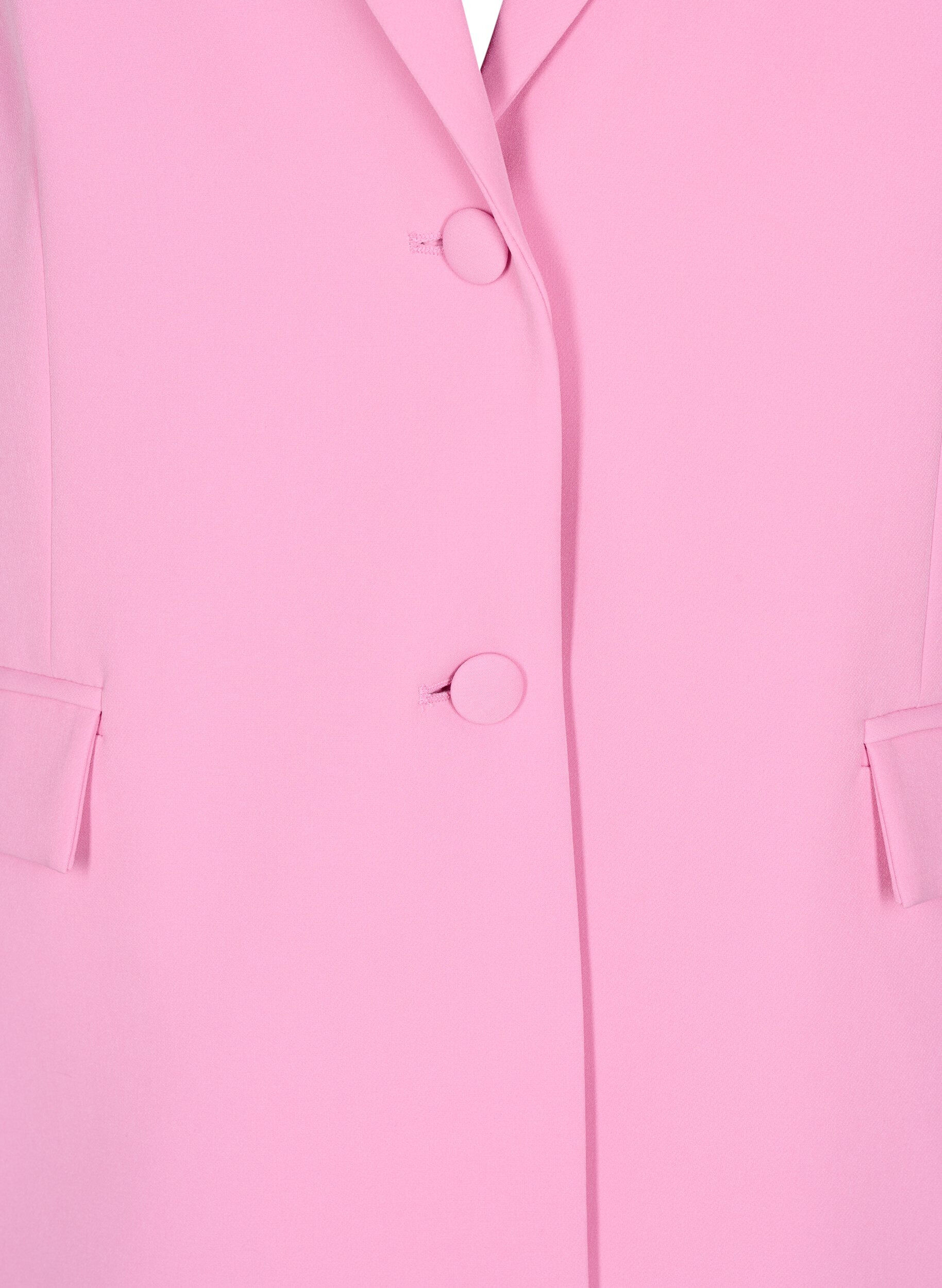 Zizzi Klassisk blazer med knappelukking, Rosa, Packshot image number 3