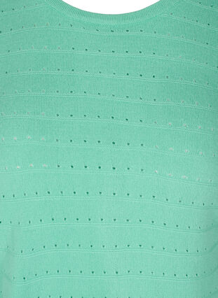 Strikkegenser med et strukturert mønster og rund hals, Dusty Jade Green, Packshot image number 2