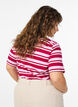 Bomulls T-skjorte med striper, Rosa, Model image number 2