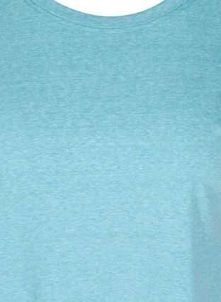 Melert T-skjorte i bomull , River Blue Melange, Packshot image number 2