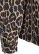 Denimjakke med leopardmønster og brystlommer, Brun, Packshot image number 3