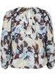 Langermet bluse med trykk og knapp, Grey Flower AOP, Packshot image number 1