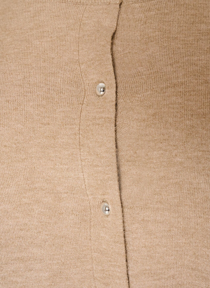 Cardigan med runde knapper, Beige, Packshot image number 2