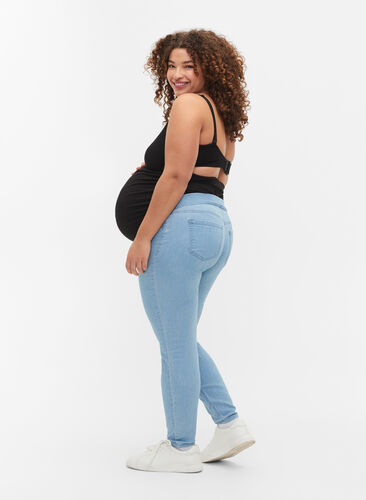 Jeggings til gravide med baklommer, Light blue, Model image number 1