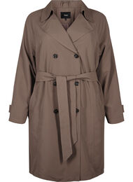 Trenchcoat med belte og slisse, Chocolate Chip