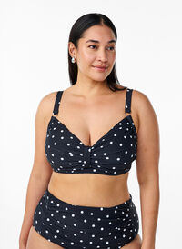 Bikinioverdel med bøyle og mønster, Svart Bikinioverdel med bøyle og mønster, Svart, Model