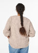 Cardigan med sl&oslash;yfeknapper og hullm&oslash;nster, Beige, Model image number 2