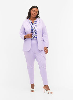 Cropped bukser med lommer, Purple Rose, Model image number 0