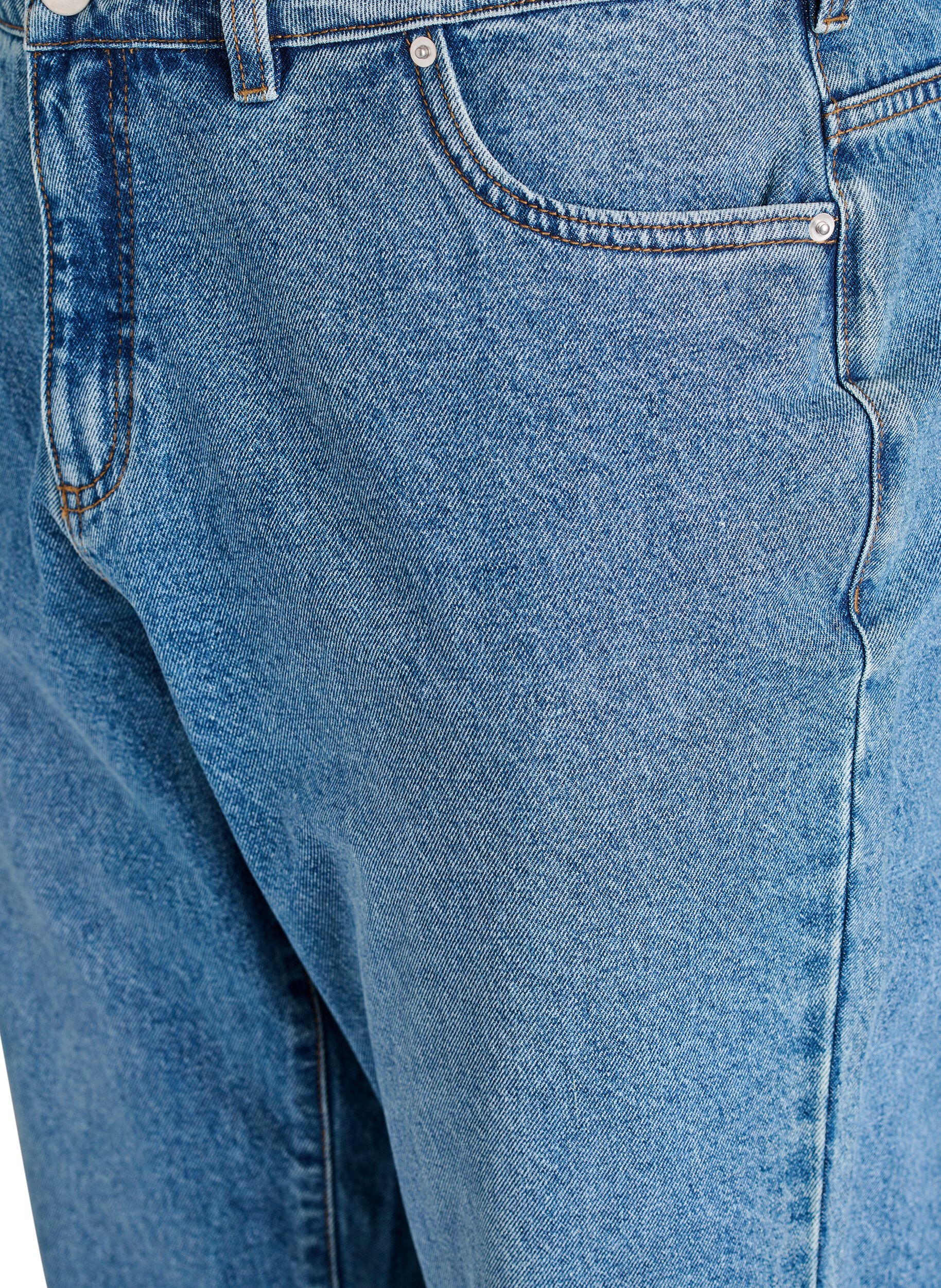 Zizzi Mille Mom Fit Jeans med h&oslash;y midje, Bl&aring;, Packshot image number 2