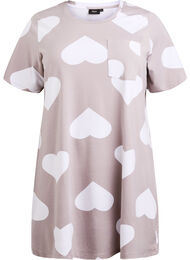 Lang nattskjorte i en modalblanding med hjerter, Zinc W. Hearts
