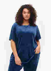 T-skjorte i velur, Insignia Blue, Model