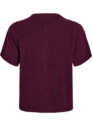 Zizzi Strikket cardigan med korte ermer, Fig Mel., Packshot image number 1