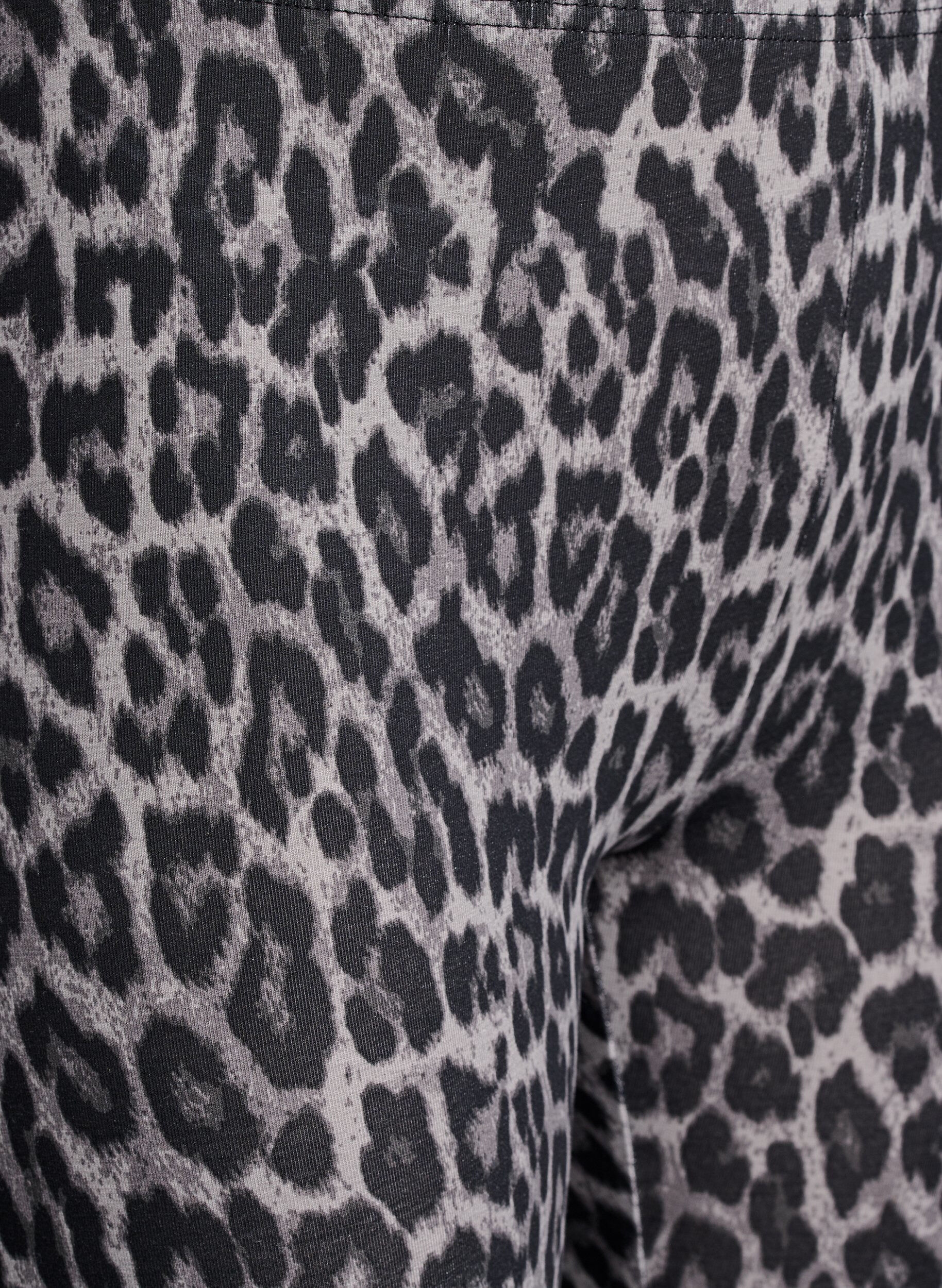 Zizzi Viskose leggings med leopardm&oslash;nster, Gr&aring;, Packshot image number 2